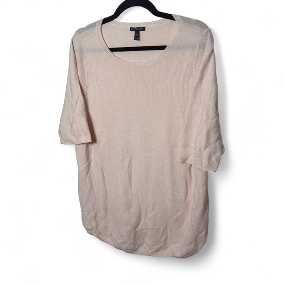 Eileen Fisher XL Pink Silk Blend Top | Organic Cotton Tencel Lyocell Tee - Picture 2 of 6
